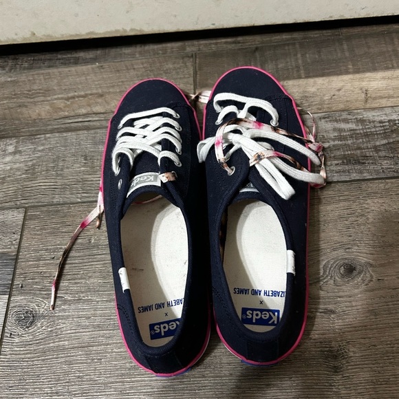 Keds x Elizabeth and James collab Navy Sneakers with Pink Accents - Picture 8 of 10